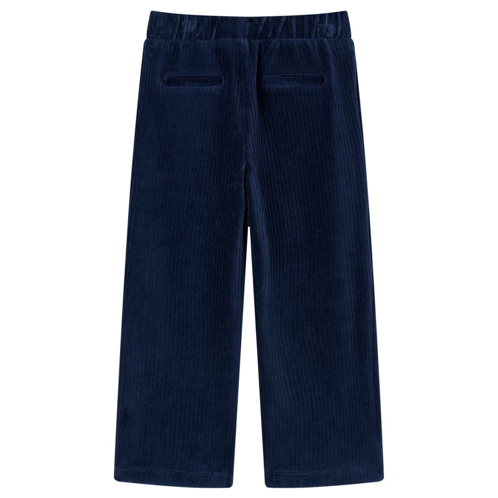 VidaXL Pantalon enfant 128 velours côtelé bleu marine