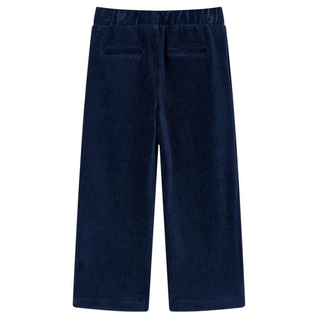 VidaXL Pantalon enfant 140 velours côtelé bleu marine
