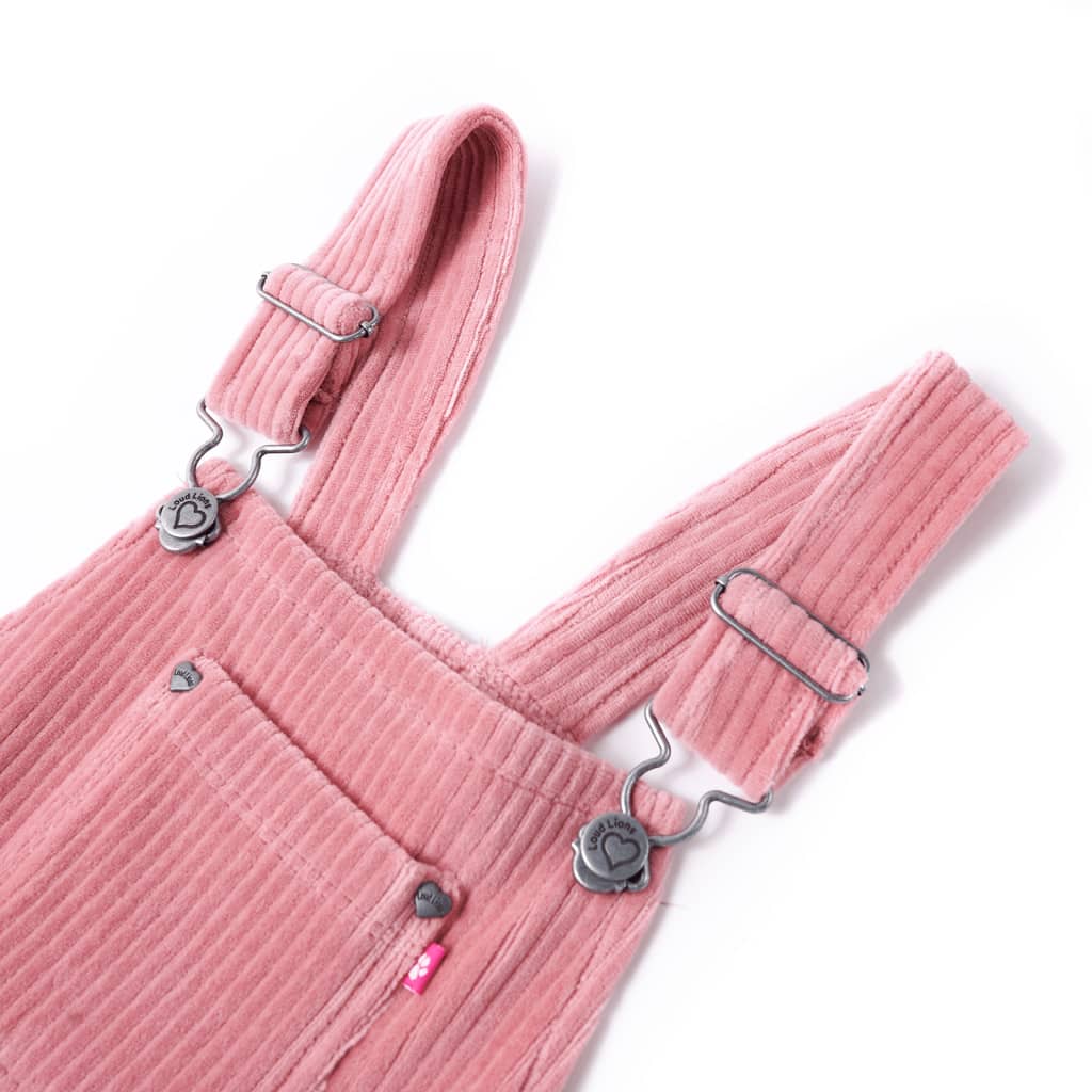 VidaXL Robe de jardin pour enfants 116 velours côtelé rose clair
