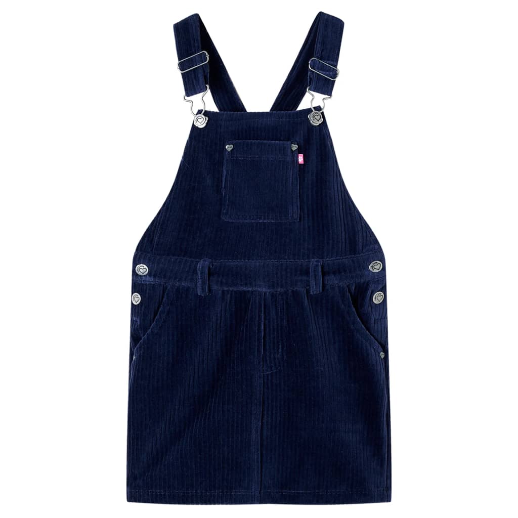 VidaXL Robe de jardin pour enfants 92 velours côtelé bleu marine