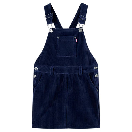 VidaXL Robe de jardin pour enfants 92 velours côtelé bleu marine