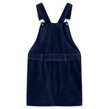 VidaXL Robe de jardin pour enfants 92 velours côtelé bleu marine