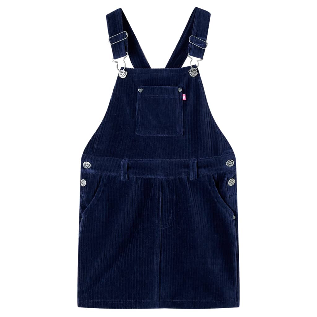 VidaXL Robe de jardin pour enfants 104 velours côtelé bleu marine