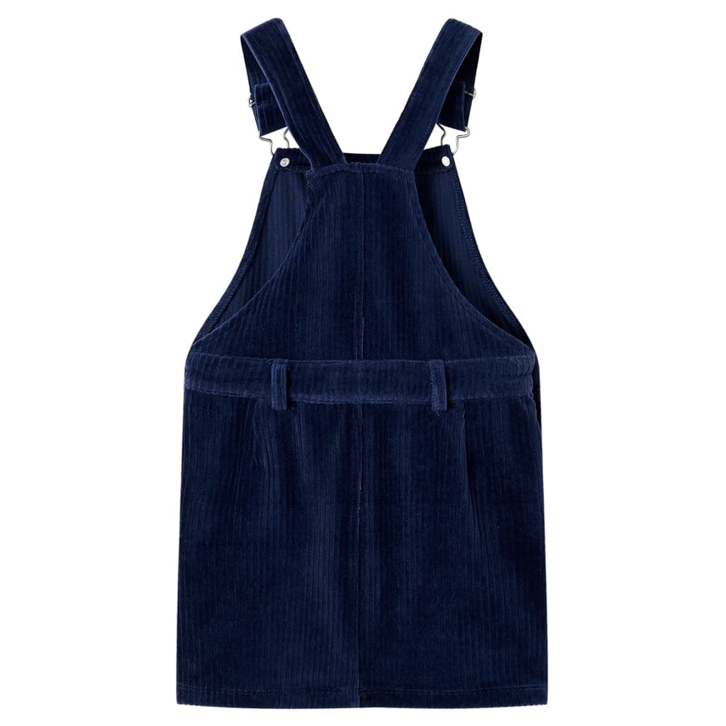 VidaXL Robe de jardin pour enfants 128 velours côtelé bleu marine