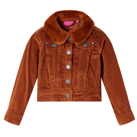 VidaXL Manteau enfant 104 velours côtelé couleur cognac