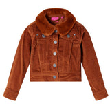 VidaXL Manteau enfant 116 velours côtelé couleur cognac