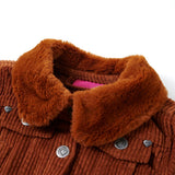 VidaXL Manteau enfant 128 velours côtelé couleur cognac