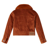 VidaXL Manteau enfant 140 velours côtelé couleur cognac