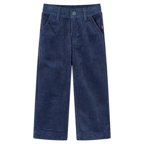 VidaXL Pantalon enfant 92 velours côtelé bleu marine