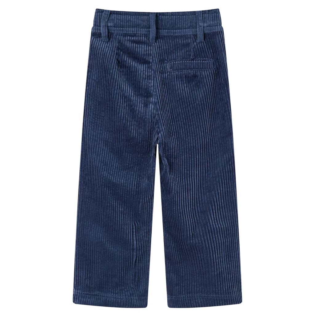 VidaXL Pantalon enfant 92 velours côtelé bleu marine