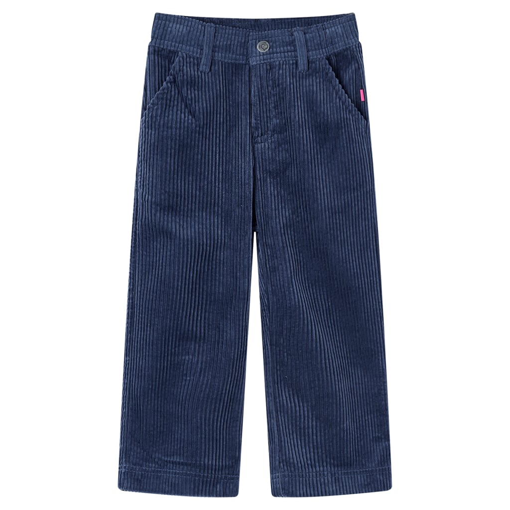 VidaXL Pantalon enfant 104 velours côtelé bleu marine