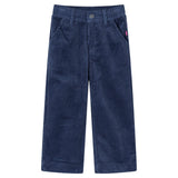 VidaXL Pantalon enfant 104 velours côtelé bleu marine