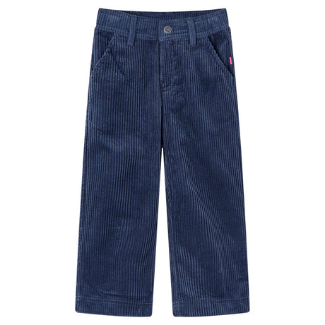 VidaXL Pantalon enfant 104 velours côtelé bleu marine