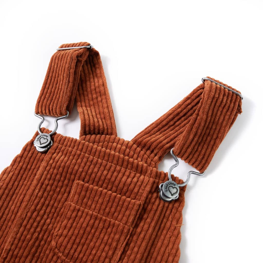 VidaXL Robe de jardin pour enfants 92 velours côtelé couleur cognac