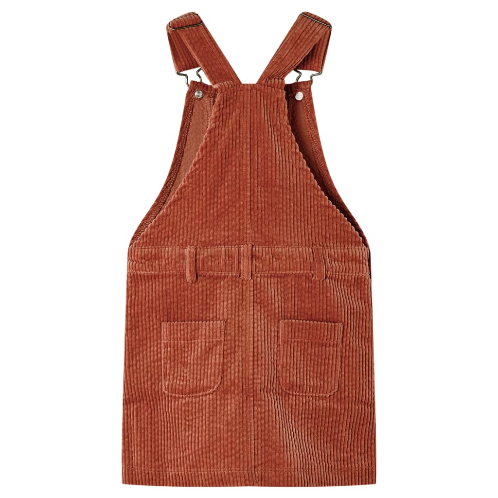 VidaXL Robe de jardin pour enfants 104 velours côtelé cognac