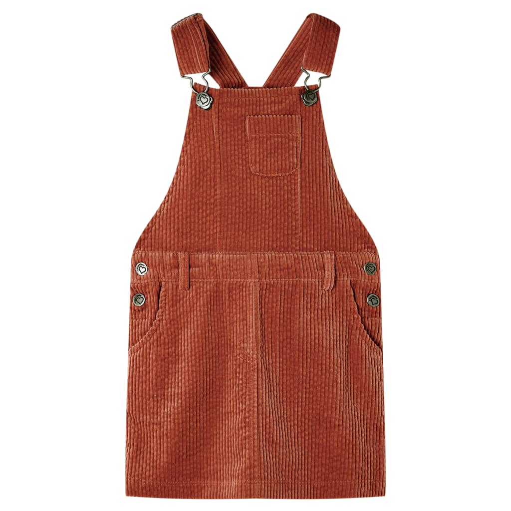 VidaXL Robe de jardin pour enfants 128 velours côtelé cognac