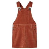 VidaXL Robe de jardin pour enfants 128 velours côtelé cognac