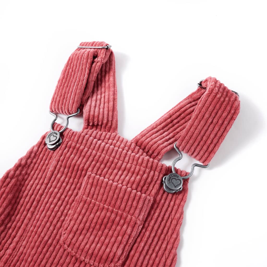 VidaXL Robe de jardin pour enfants 128 velours côtelé rose