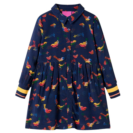 VidaXL Robe enfant à manches longues 104 bleu marine