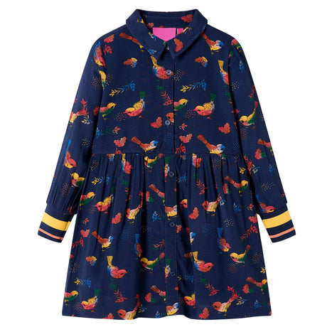 VidaXL robe enfant à manches longues 140 bleu marine