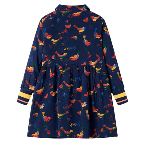 VidaXL robe enfant à manches longues 140 bleu marine