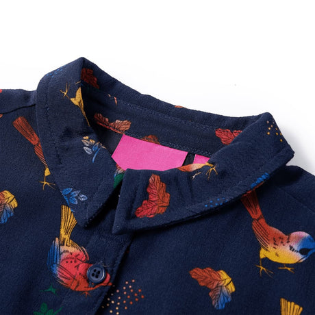 VidaXL robe enfant à manches longues 140 bleu marine