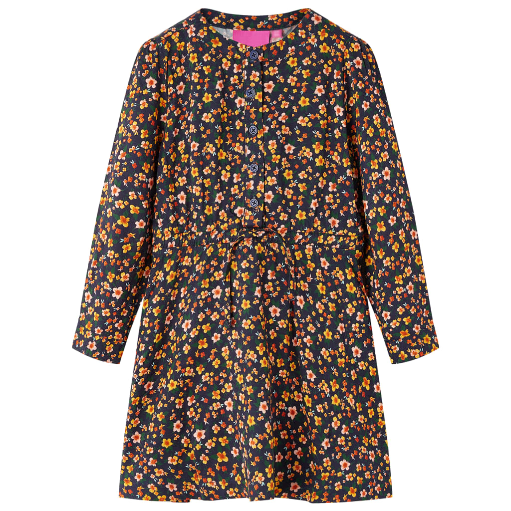 VidaXL Robe enfant à manches longues 92 bleu marine