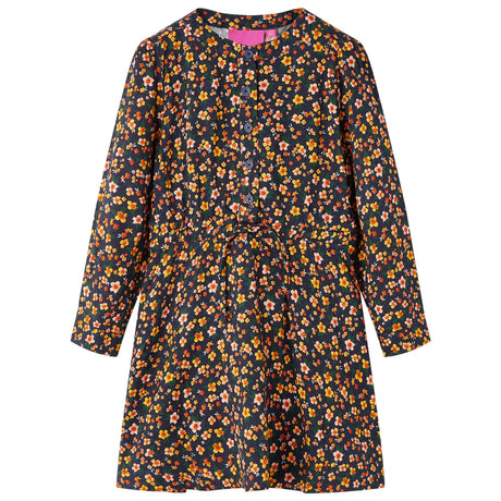 VidaXL Robe enfant à manches longues 116 bleu marine