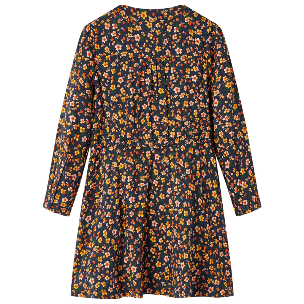 VidaXL Robe enfant à manches longues 116 bleu marine