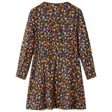 VidaXL Robe enfant à manches longues 128 bleu marine