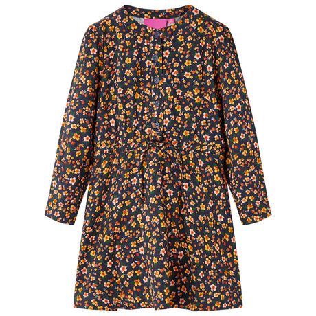 VidaXL Robe enfant à manches longues 140 bleu marine