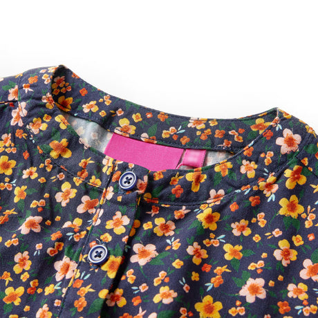 VidaXL Robe enfant à manches longues 140 bleu marine