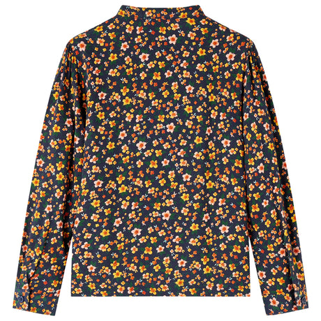 VidaXL Chemise enfant à col officier 128 bleu marine