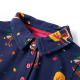 VidaXL Robe enfant manches longues et cordon de serrage 116 bleu marine