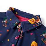 VidaXL Robe enfant manches longues et cordon de serrage 128 bleu marine