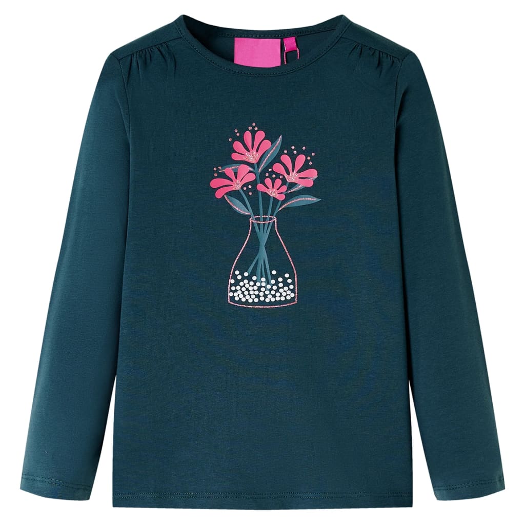 VidaXL Chemise enfant à manches longues 140 vert foncé