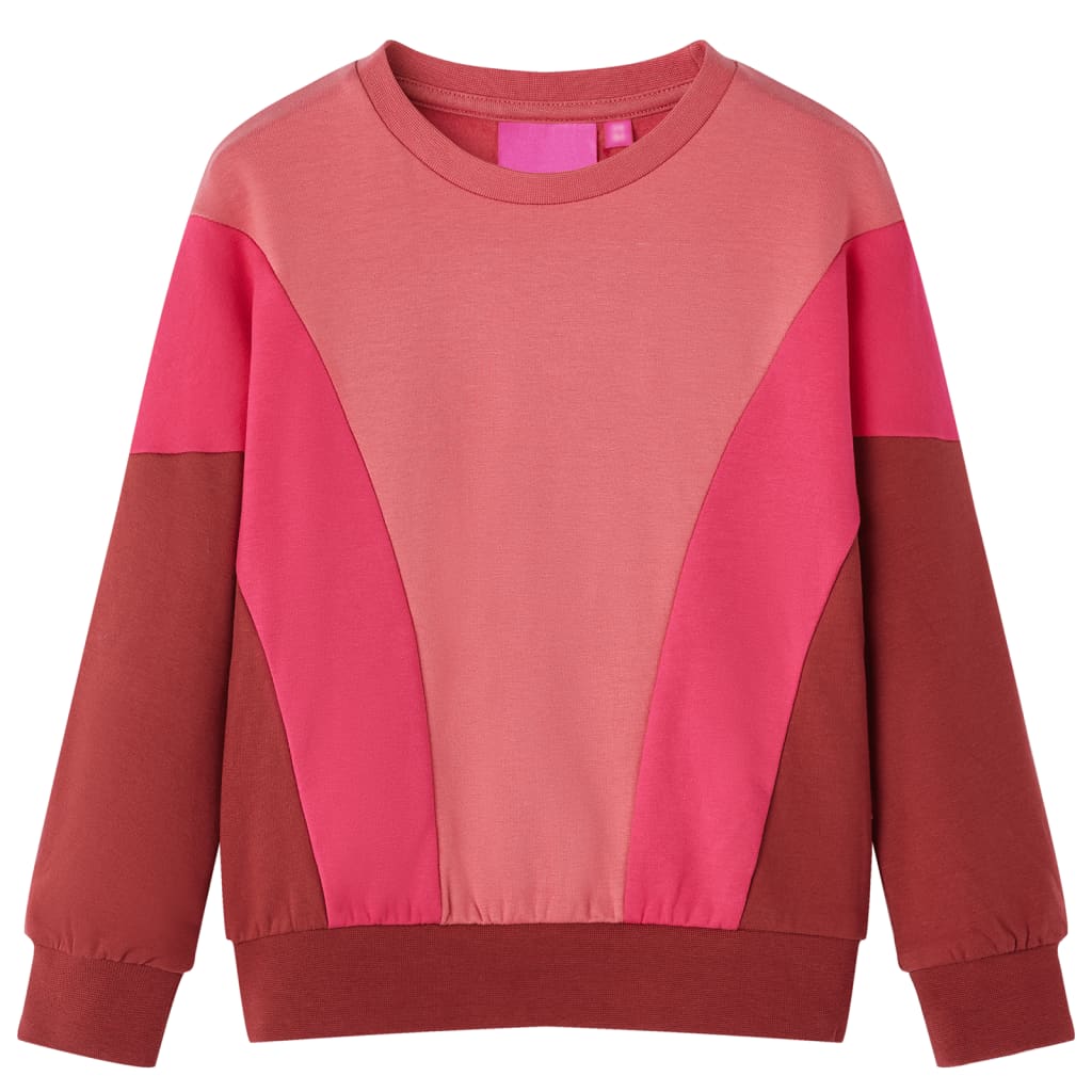 VidaXL Pull enfant color block 116 rose et henné