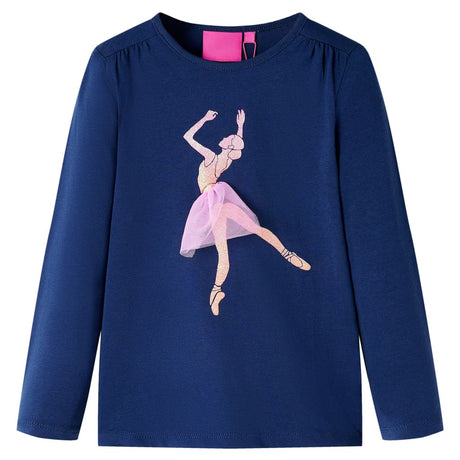 VidaXL Chemise enfant à manches longues 92 bleu marine