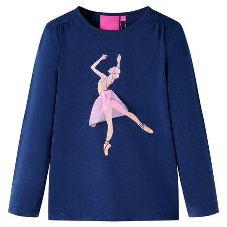 VidaXL Chemise enfant à manches longues 104 bleu marine