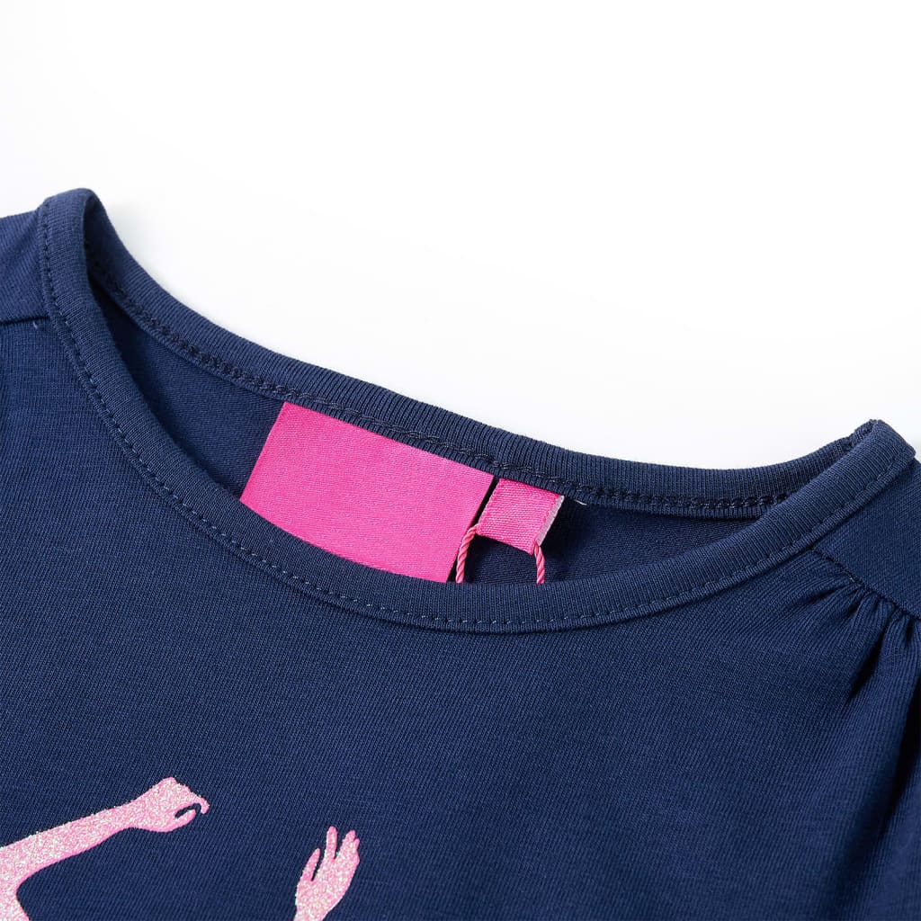 VidaXL Chemise enfant à manches longues 128 bleu marine