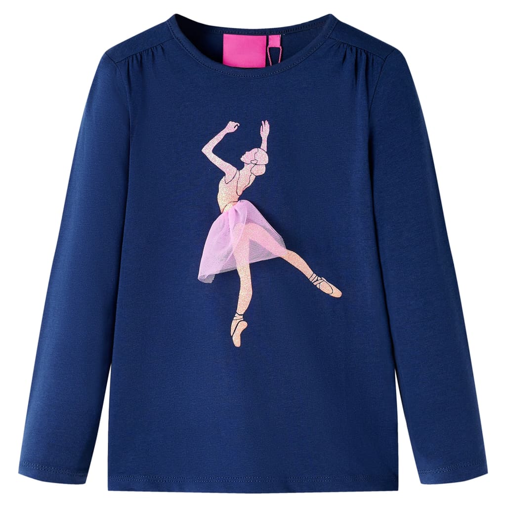 VidaXL Chemise enfant à manches longues 140 bleu marine