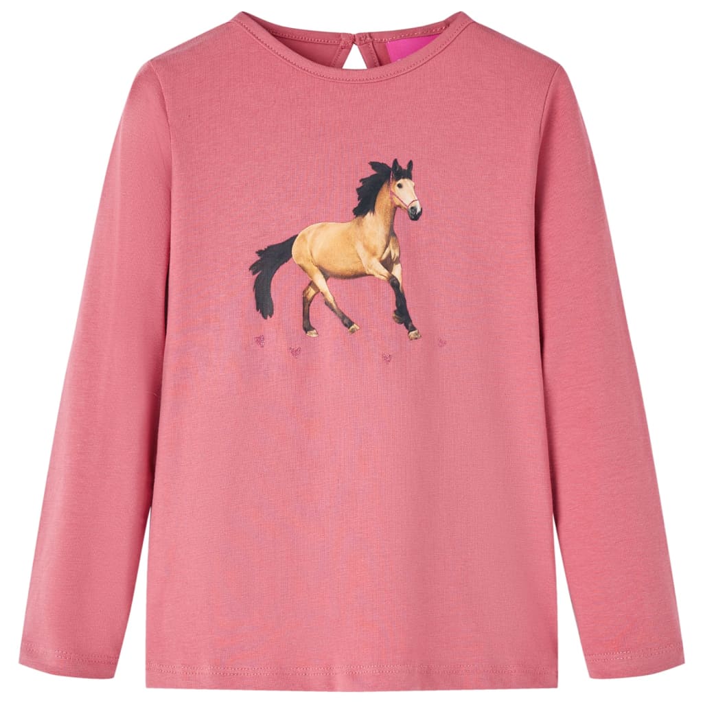 VidaXL Chemise enfant à manches longues 128 vieux rose