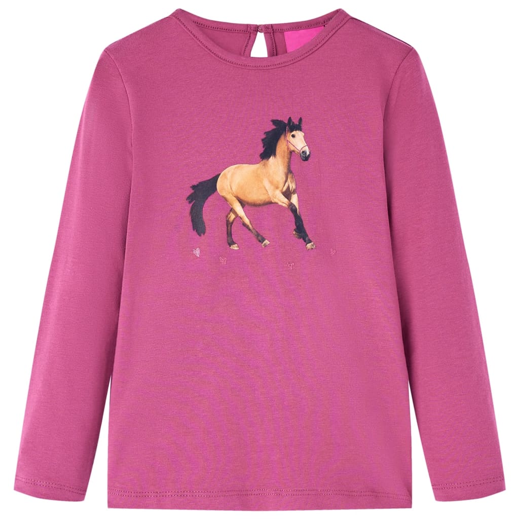 VidaXL Chemise enfant à manches longues 140 couleur framboise
