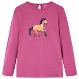 VidaXL Chemise enfant à manches longues 140 couleur framboise
