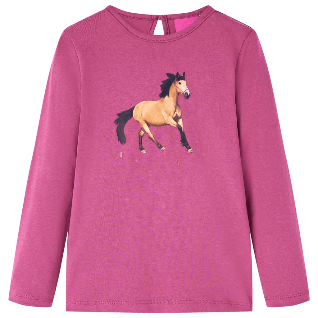 VidaXL Chemise enfant à manches longues 116 couleur framboise