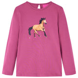 VidaXL Chemise enfant à manches longues 116 couleur framboise