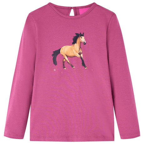 VidaXL Chemise enfant à manches longues 116 couleur framboise