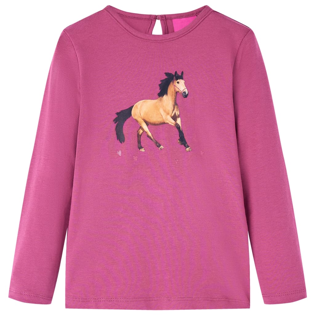 VidaXL Chemise enfant à manches longues 128 couleur framboise