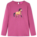 VidaXL Chemise enfant à manches longues 128 couleur framboise