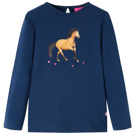 VidaXL Chemise enfant à manches longues 92 bleu marine